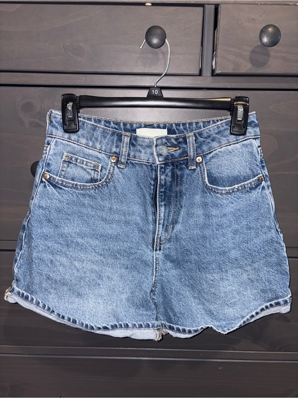 H&M Light Blue Washed Denim Shorts